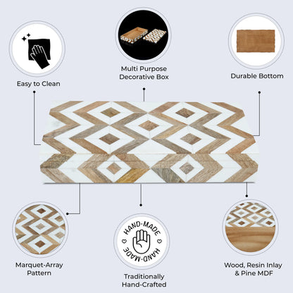 Marquet Array Resin & Wood Inlay Decorative Storage Box
