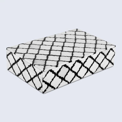 Moroccan Pattern Decorative Storage Box, Bone & Resin Inlay in 9 Sizes, Black & White