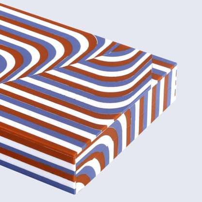 Decorative Storage Box Carnaby Twist Resin Inlay 8 x 6 x 1.5 inch