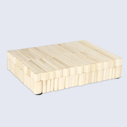 Stem Pattern Decorative Storage Box, Bone Inlay in 7 Sizes, Ivory