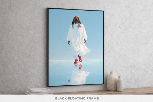 Walking on Water — Black Jesus African American Art Canvas Wall Art