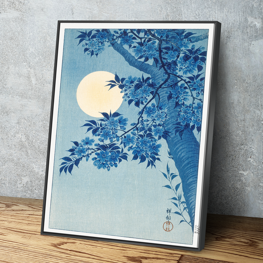 Blossoming Cherry on a Moonlit Night 1932 Ohara Koson Art Print Portrait Vintage Poster Canvas Wall Art Décor Gift