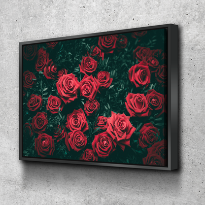 Bunch of Red Roses Landscape Bathroom Wall Art | Bathroom Wall Decor | Bathroom Canvas Art Prints | Canvas Wall Art