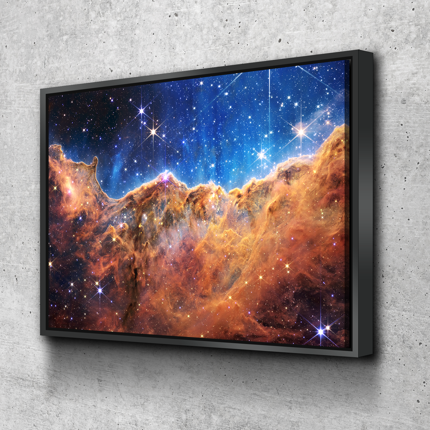 Carina Nebula NASA Deep Field Canvas/Poster Art, James Webb Space Telescope First Images, Cosmic Cliffs Canvas Wall Art Framed Print