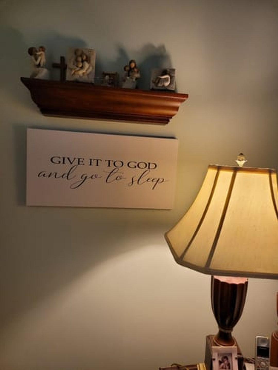 Christian Wall Art for Bedroom - Give It to God and Go to Sleep Canvas Wall Art