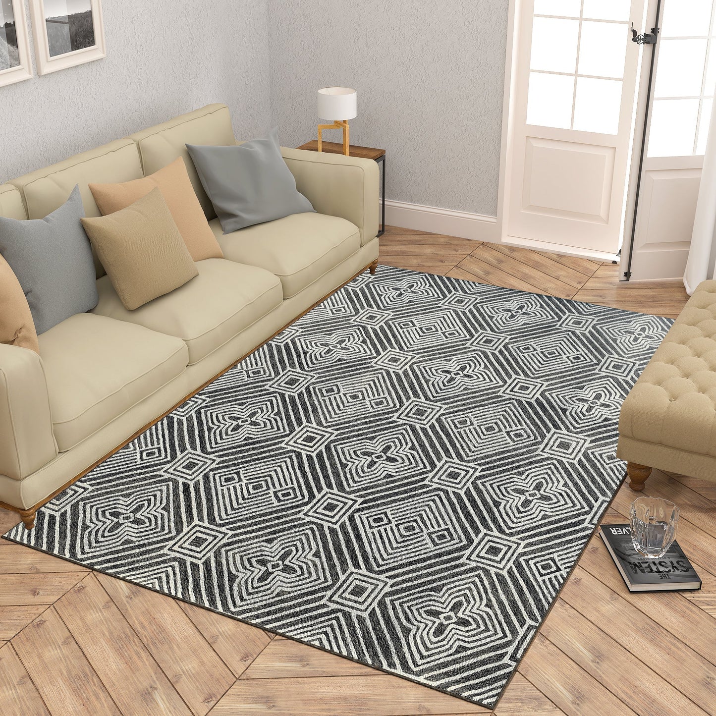 Premium Hand-Tufted Rug Made of 100% Wool  - Echos - 4x6 Feet