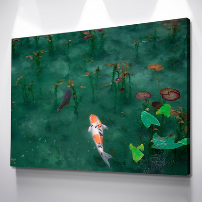 Japanese Koi Landscape Bathroom Wall Art | Bathroom Wall Decor | Bathroom Canvas Art Prints | Canvas Wall Art