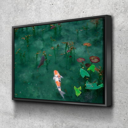 Japanese Koi Landscape Bathroom Wall Art | Bathroom Wall Decor | Bathroom Canvas Art Prints | Canvas Wall Art