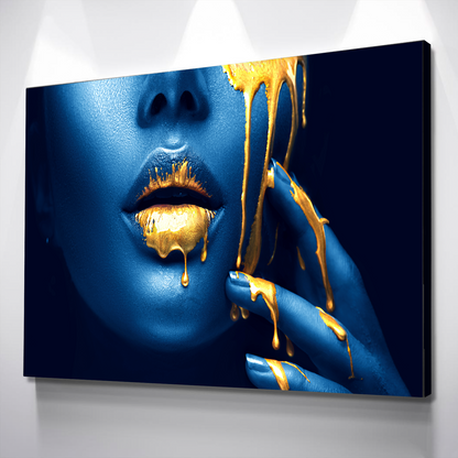 Liquid Gold Makeup Landscape Bathroom Wall Art | Living Room Wall Art | Bathroom Wall Decor | Bathroom Canvas Art Prints | Canvas Wall Art