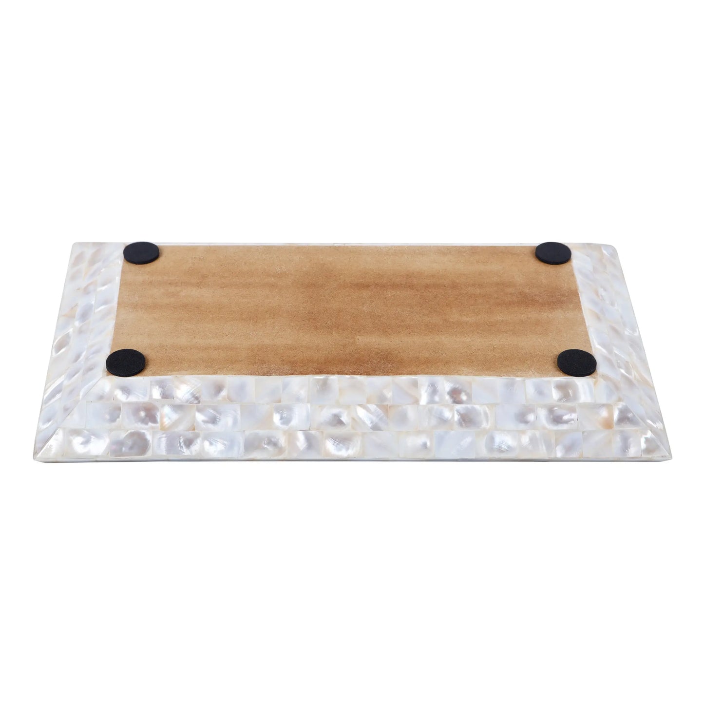 Decorative Tray Mother of Pearl Collection in 12x7 Inch, White
