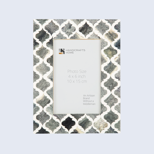 Picture Frames Moroccan Pattern Bone & Resin Inlay Collection in 5 Color Options | 1.5" Border Width