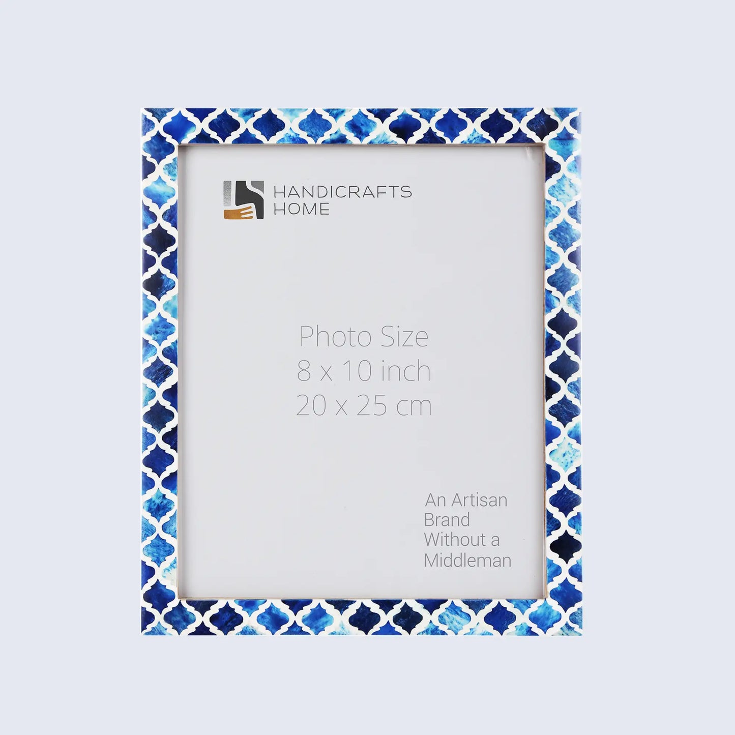 Picture Frames Moroccan Pattern Bone & Resin Inlay Collection in 27 Sizes, Blue