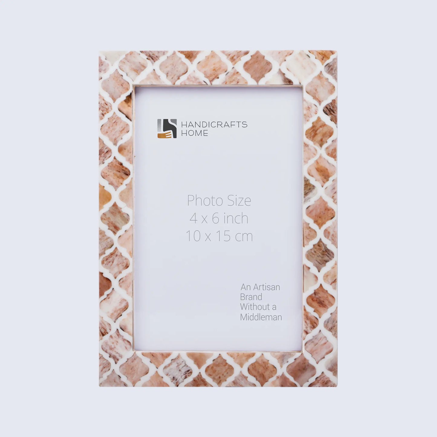 Picture Frames Moroccan Pattern Bone & Resin Inlay Collection in 3 Sizes, Brown