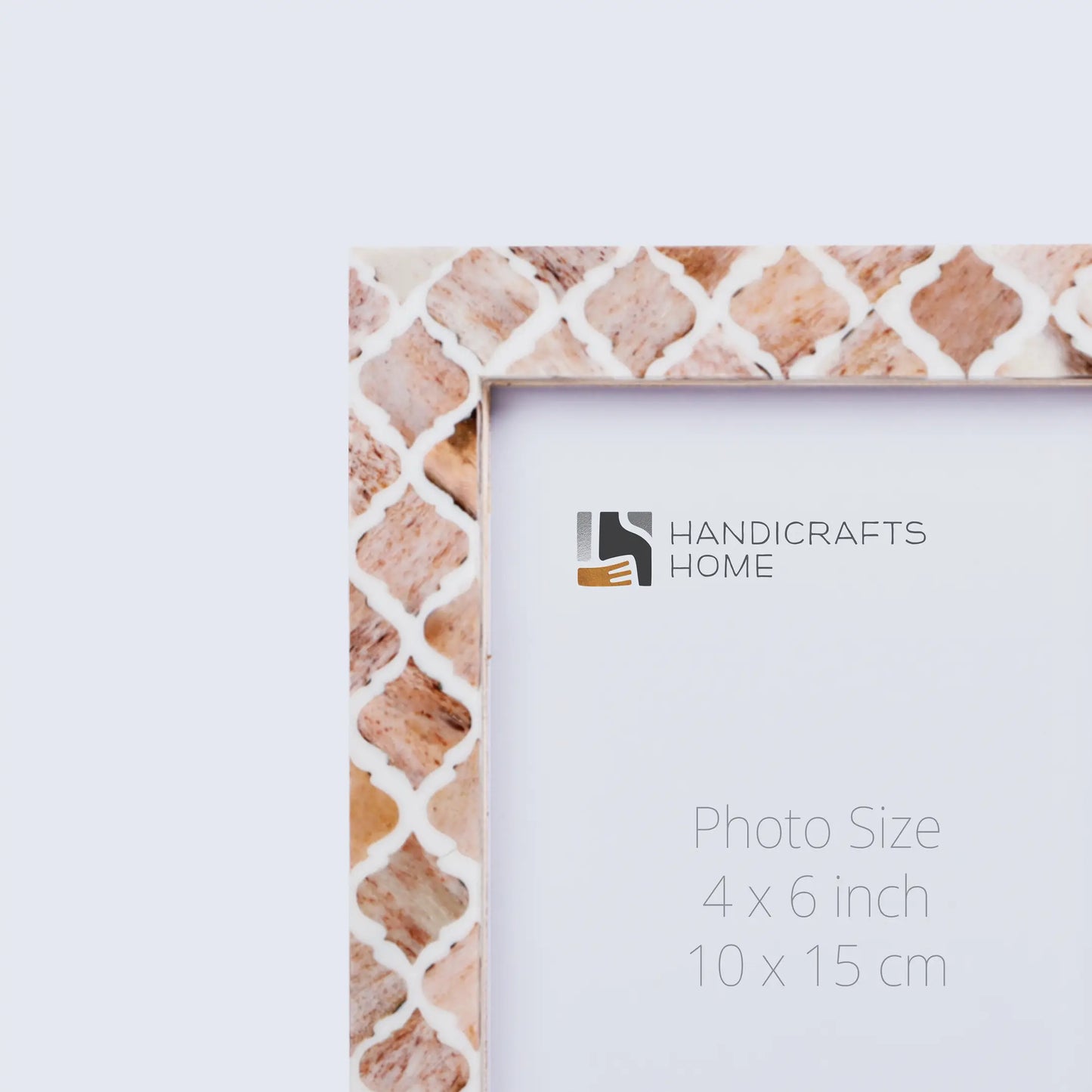 Picture Frames Moroccan Pattern Bone & Resin Inlay Collection in 3 Sizes, Brown