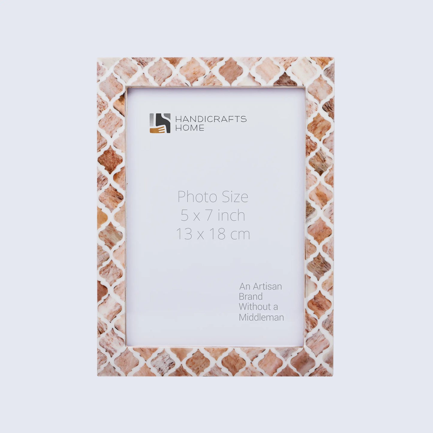 Picture Frames Moroccan Pattern Bone & Resin Inlay Collection in 3 Sizes, Brown