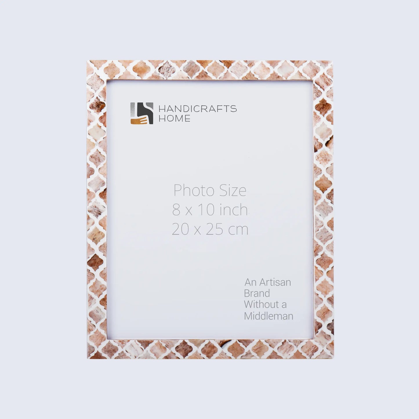 Picture Frames Moroccan Pattern Bone & Resin Inlay Collection in 3 Sizes, Brown