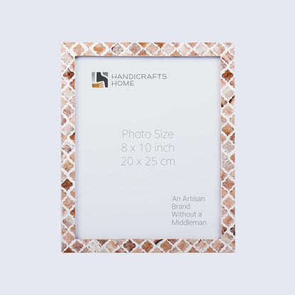 Picture Frames Moroccan Pattern Bone & Resin Inlay Collection in 3 Sizes, Brown
