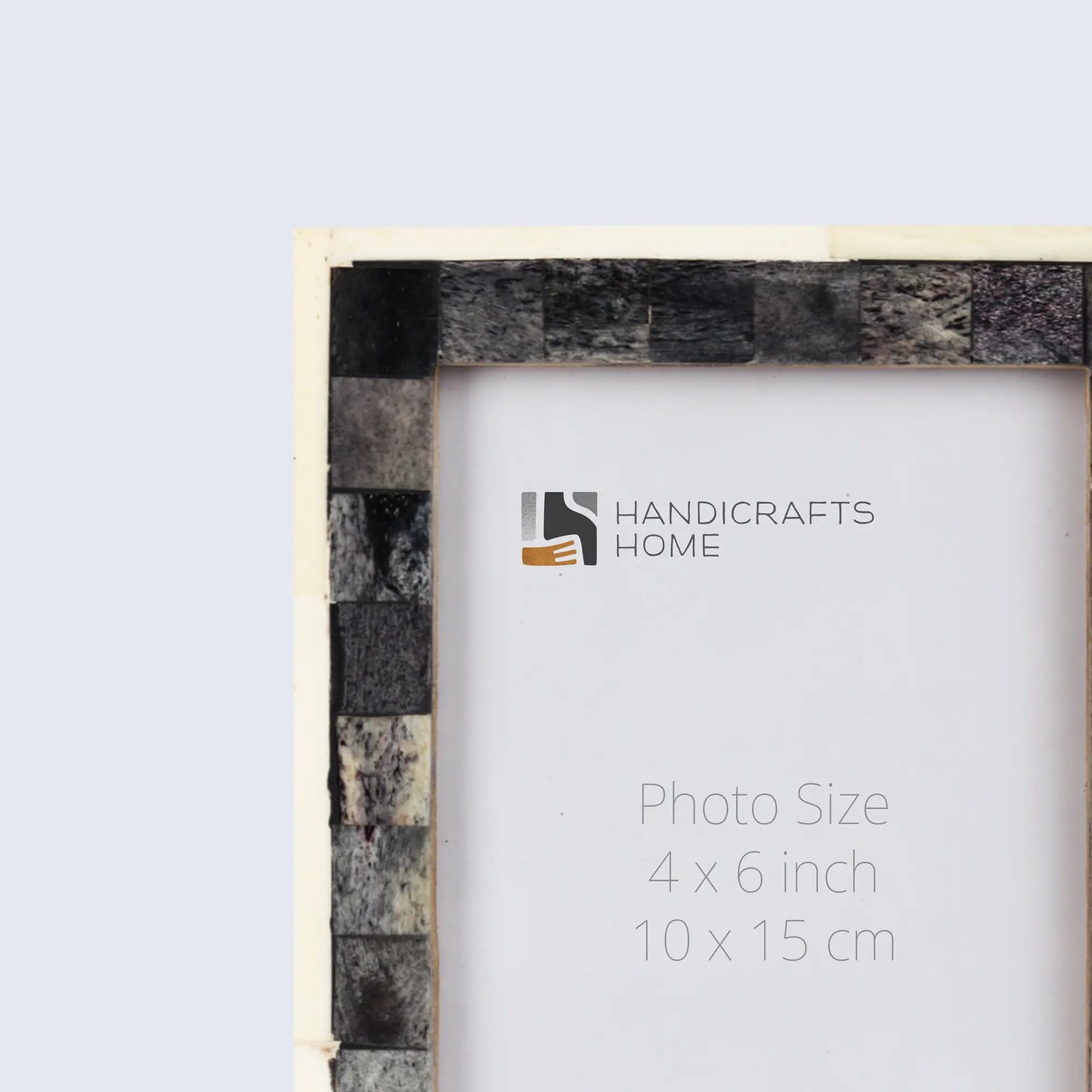 Picture Frames Mosaic Pattern Bone Inlay Collection in 3 Sizes, Gray