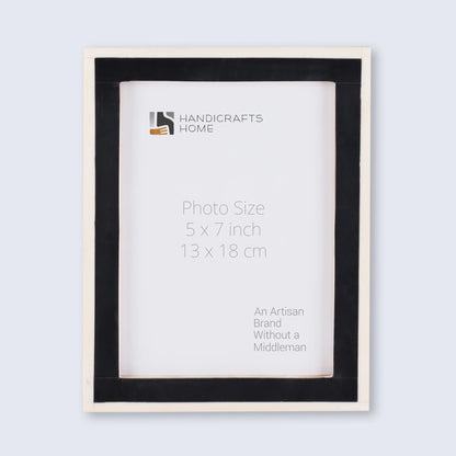 Picture Frames Mosaic Pattern Bone Inlay Collection in 3 Sizes, Black