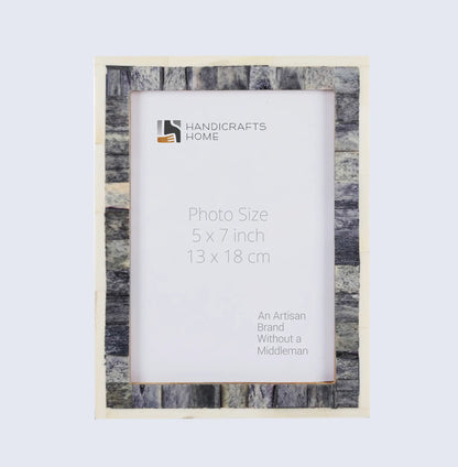 Picture Frames Mosaic Pattern Bone Inlay Collection in 3 Sizes, Gray