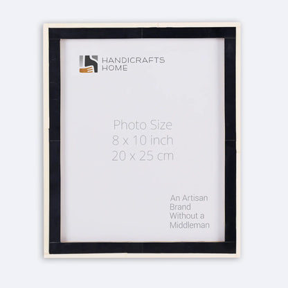 Picture Frames Mosaic Pattern Bone Inlay Collection in 3 Sizes, Black