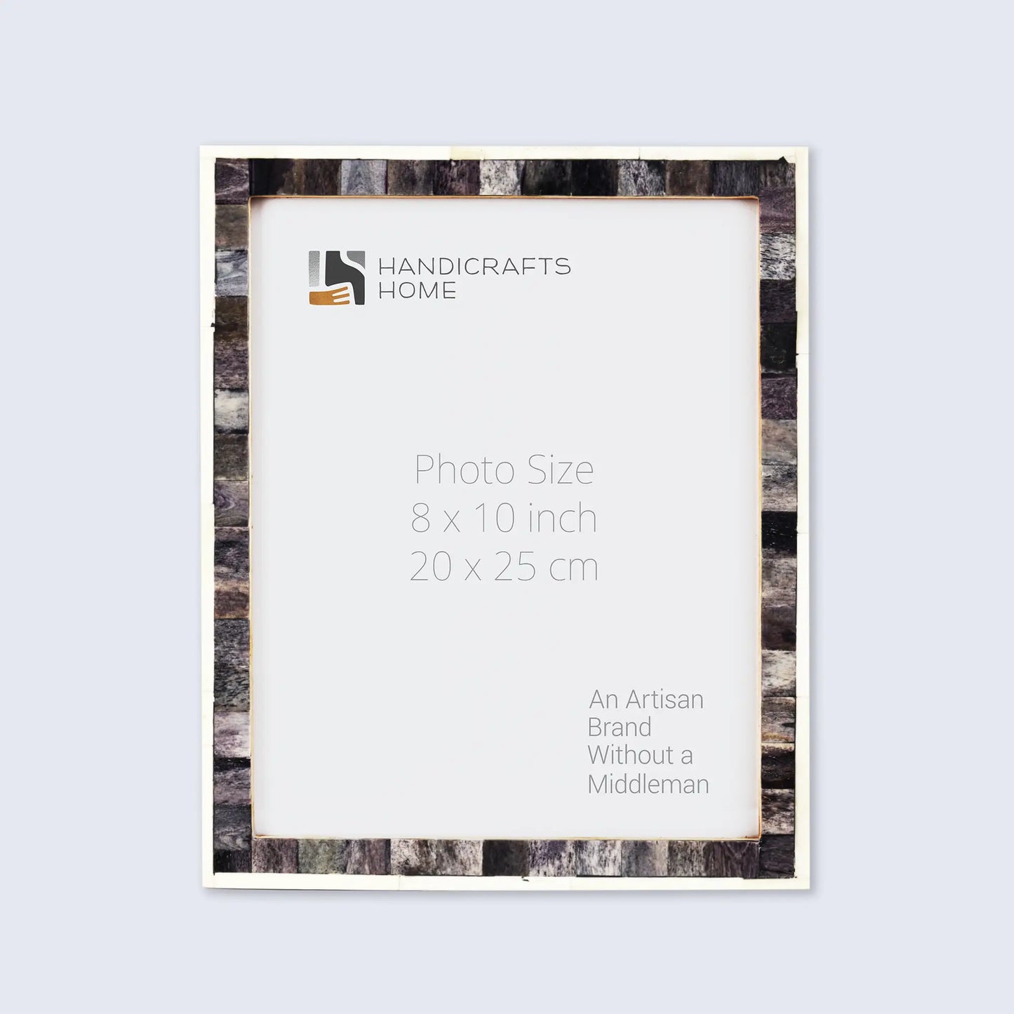 Picture Frames Mosaic Pattern Bone Inlay Collection in 3 Sizes, Gray