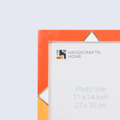 Picture Frames Menton Orange Pattern Resin Inlay Collection, Make to Order - 11x14