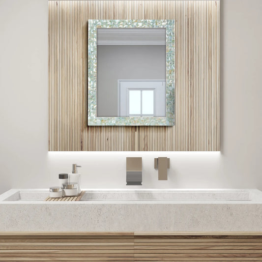 Mother Of Pearl Green Mirror - 16x20 inches