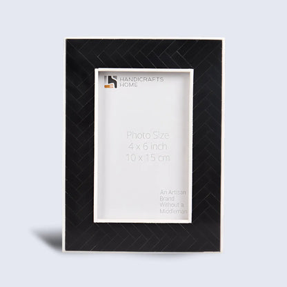 Black & White Resin Inlay Chevron Picture Frame - 4x6 & 5x7