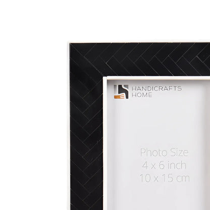 Black & White Resin Inlay Chevron Picture Frame - 4x6 & 5x7