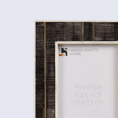 Horn Inlay & Resin Inlay Shagrin Picture Photo Frames Brown, 4x6 5x7