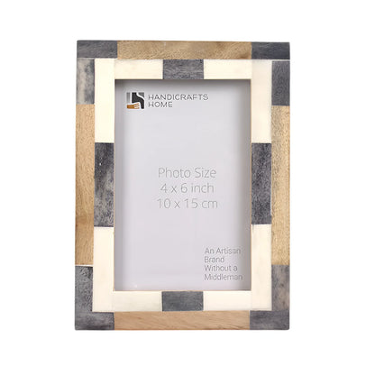 Bone Inlay & Mango Wood Tile Pattern Picture Frame