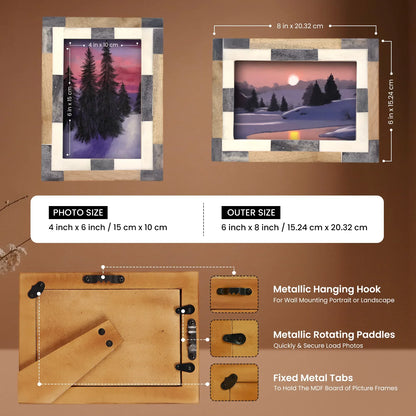 Bone Inlay & Mango Wood Tile Pattern Picture Frame