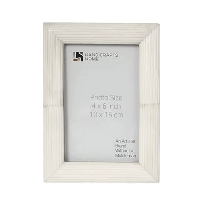 Hand Carved White Bone Inlay Photo Picture Frame in 3 Sizes