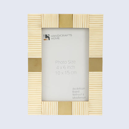 Resin Inlay Deco White Picture Frame For Desk & Wall-3 Sizes