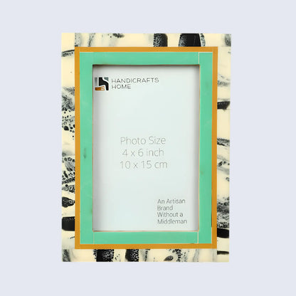Green Abstract Ink Resin Inlay Picture Frame in 4x6 & 5x7