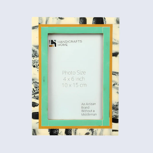 Green Abstract Ink Resin Inlay Picture Frame in 4x6 & 5x7