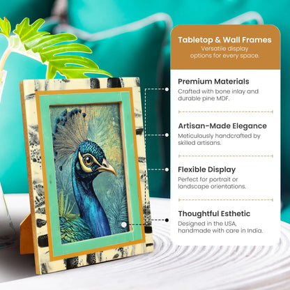 Green Abstract Ink Resin Inlay Picture Frame in 4x6 & 5x7