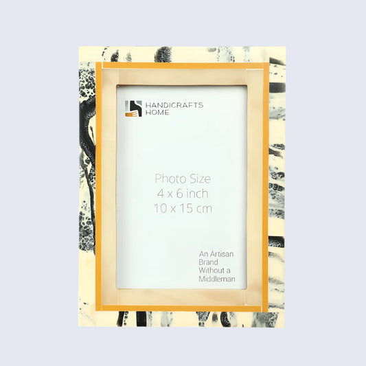 Ivory Abstract Ink Resin Inlay Picture Frame in 4x6 & 5x7