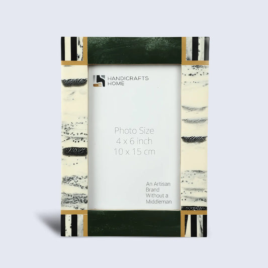 Sea Green Abstract Ink Resin Inlay Picture Frame in 4x6 & 5x7