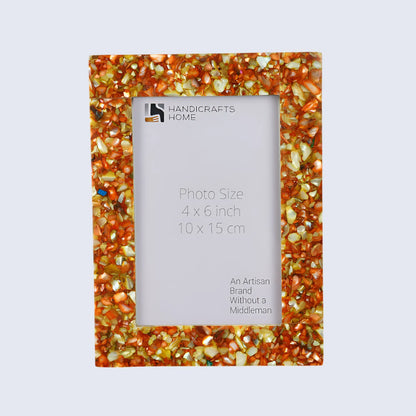 Mother of Pearl Crush Resin Inlay Picture Frame 4x6 in 4 Colors