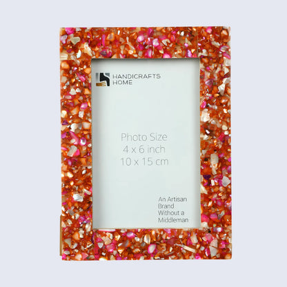 Mother of Pearl Crush Resin Inlay Picture Frame 4x6 in 4 Colors