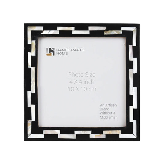 Picture Frames Pearlescent Tiptoe Pattern Mother of Pearl & Resin Collection in 4x4, Make to Order