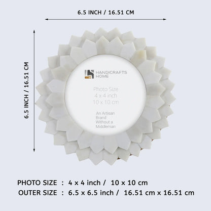 Round Baby Picture Frames Palace Radiance Pattern Bone Inlay Collection
