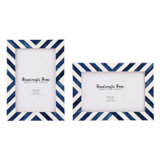 Picture Frames Candy Cane Blueberry Pattern Resin Inlay Collection in 3 Sizes, Pack of 2