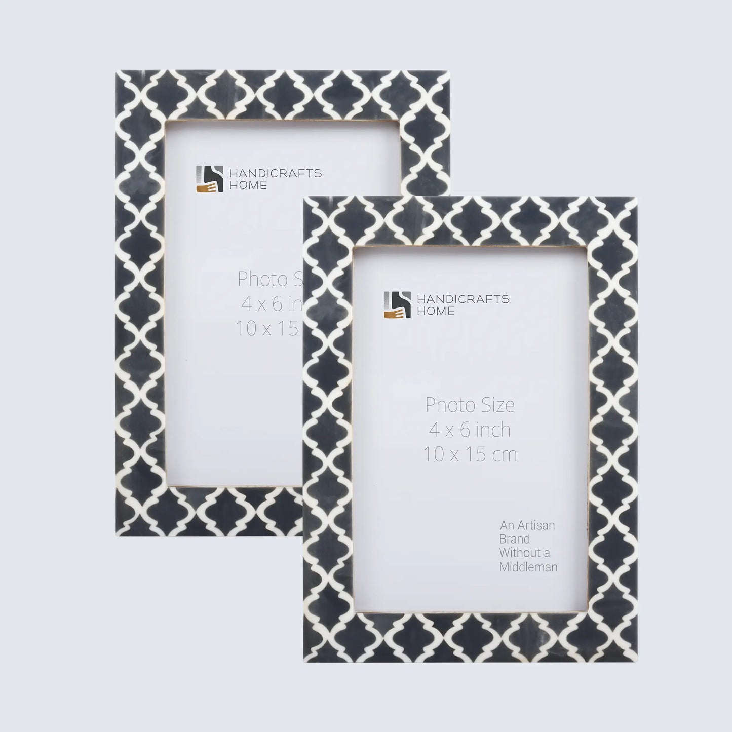 Picture Frames Casablanca Fumar Pattern Resin Inlay Collection in 3 Sizes, Pack of 2