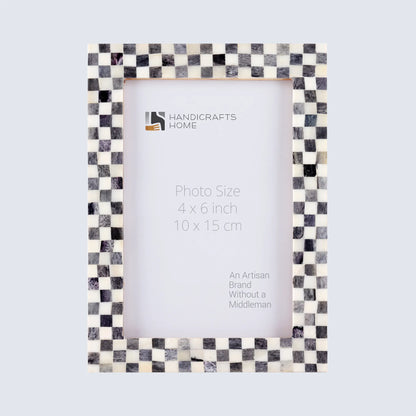 Picture Frames Checkered Pattern Bone Inlay Collection in 27 Sizes