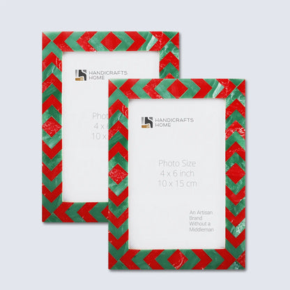 Picture Frames Lisbon Gems Pattern Resin Inlay Collection in 3 Sizes, Pack of 2