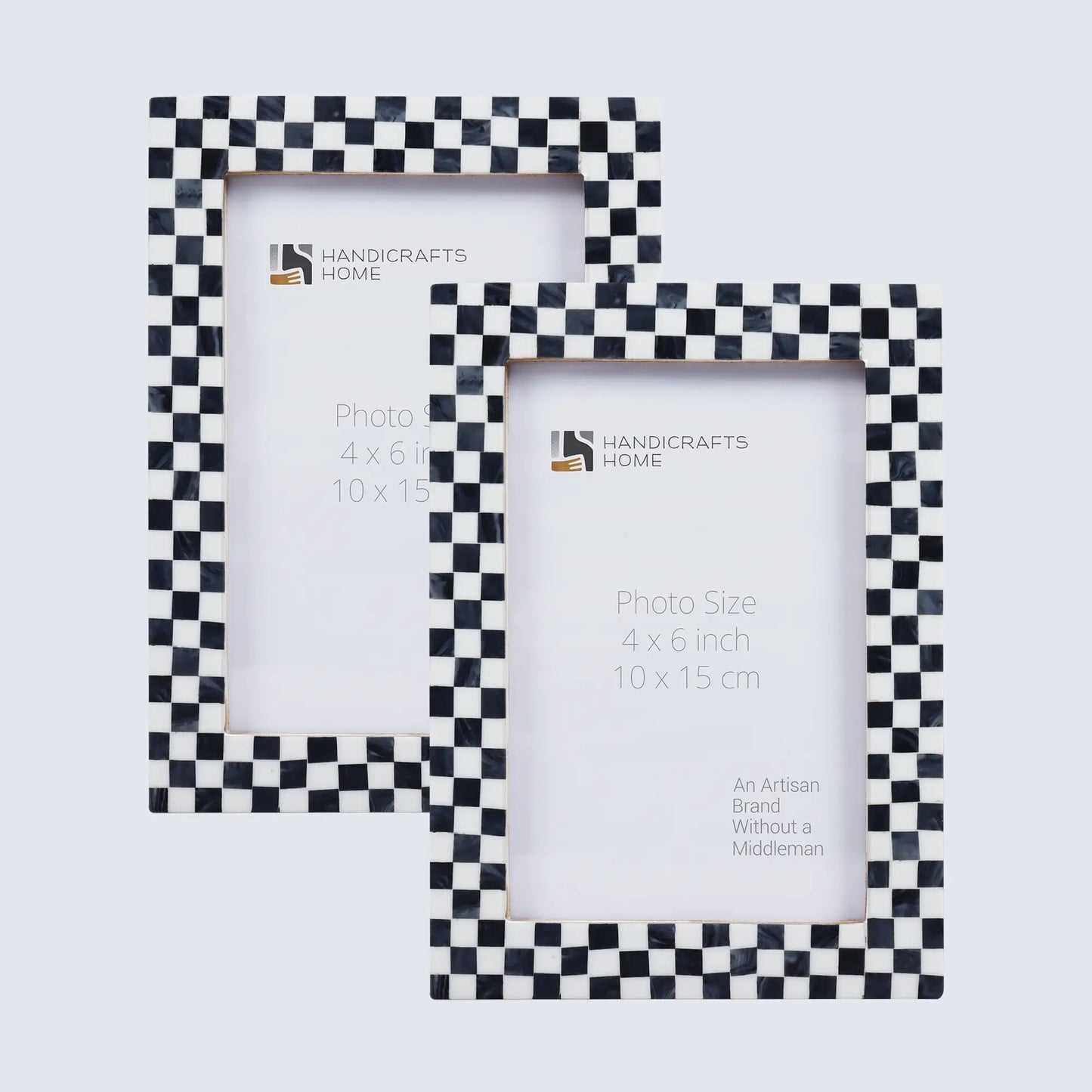 Picture Frames Manhattan Taxi Pattern Resin Inlay Collection in 3 Sizes, Pack of 2