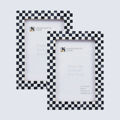 Picture Frames Manhattan Taxi Pattern Resin Inlay Collection in 3 Sizes, Pack of 2